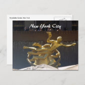 ロックフェラー金ゴールド ポストカード (正面/裏面)