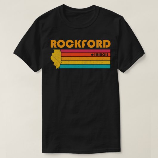 ロックフォードイリノイヴィンテージ動揺して土産 Tシャツ (デザイン正面)