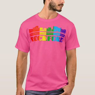 ロックフォードプライドロックフォードLGBTギフトLGBTQサポーター Tシャツ
