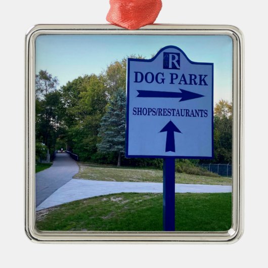 ロックフォードミシガンドッグパークサイン メタルオーナメント (正面)