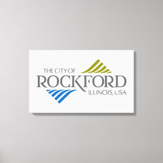 ロックフォード国旗（イリノイ州） キャンバスプリント (正面)