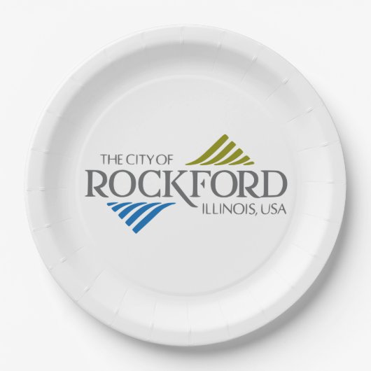 ロックフォード国旗(イリノイ州) ペーパープレート (正面)