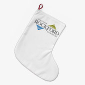 ロックフォード国旗（イリノイ州） ラージクリスマスストッキング (正面 (吊り時))