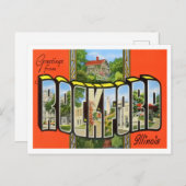 ロックフォード、イリノイ州ヴィンテージビッグ・レター ポストカード (正面/裏面)