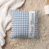 ロックブルーサファリドットウィズカスタム文字 クッション (ブランケット)