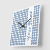 ロックブルーサファリドット（名前） スクエア壁時計 (傾斜)