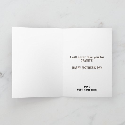 ロックプおもしろいンのジョークのユーモアかわいい母の日 サンキューカード (内部)