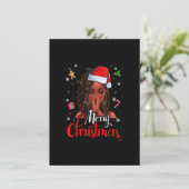 ロックヘアブラック女性メリークリスマスサンタハットX 招待状 (スタンド正面)