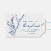 ロックホールエレガントMDネイビー結婚ブルー ギフトタグ (正面(横))