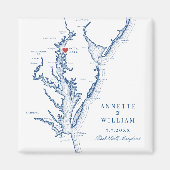 ロックホールメリエレガントランド海軍ブルー結婚ズ マグネット (正面)