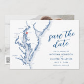 ロックホールメリーランドミニマルの地モダン図結婚図 セーブザデート (正面/裏面)