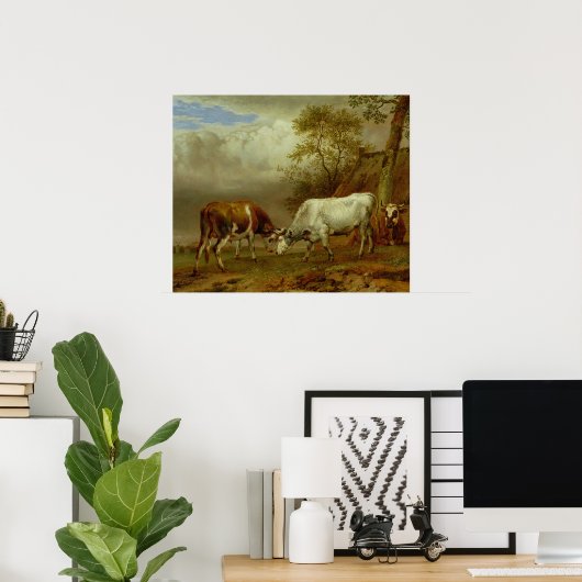 ロックホーン付き2頭， 1653 ポスター (ホームオフィス)