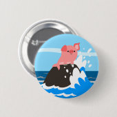 ロックボタンバッジを着たかわいいマンガのメルピグ 缶バッジ (正面&裏面)