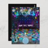 ロックポップ・アートのスター誕生日ダンスパーティーありがとう ポストカード (正面/裏面)