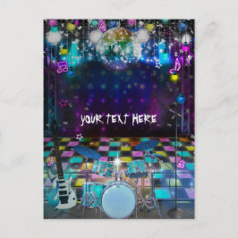 ロックポップ・アートのスター誕生日ダンスパーティーありがとう ポストカード