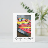 ロックポートにカヤック，MA ポストカード (スタンド正面)