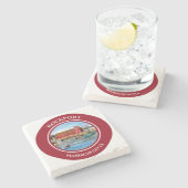 ロックポートハーバーマサチューセッツ新イングランド ストーンコースター (横)