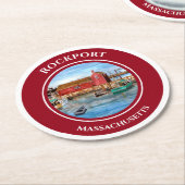 ロックポートハーバーマサチューセッツ新イングランド ラウンドペーパーコースター (アングル)