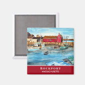 ロックポートハーバーマサチューセッツ新イングランドUSA マグネット (正面/裏面)