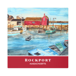 ロックポートハーバーマサチューセッツ新イングランドUSA メタルプリント