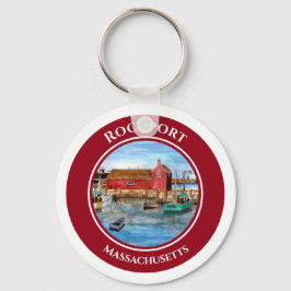 ロックポートハーバーマサチューセッツ絵画ニューイングランド キーホルダー