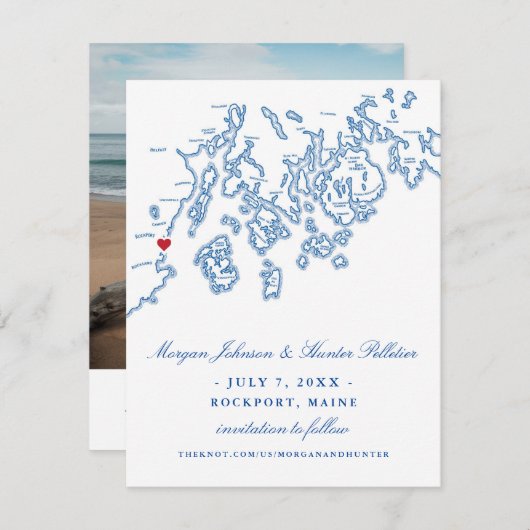 ロックポートメイン写真Save the Date - Penobscot Bay セーブザデート (正面/裏面)