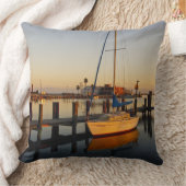 ロックポート、テキサス州港、夕暮れ時 クッション (ブランケット)