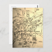 ロックポート、NYヴィンテージマップ ポストカード (正面/裏面)