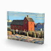 ロックポートMA風光明媚なモチーフ#1魚釣りシャック フォトブロック (右)