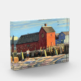 ロックポートMA風光明媚なモチーフ#1魚釣りシャック フォトブロック