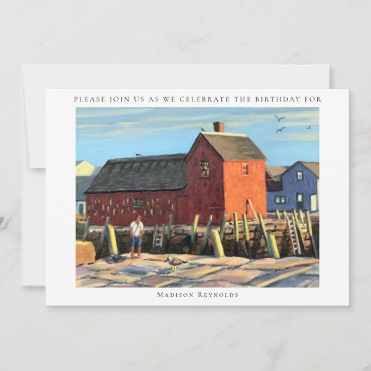 ロックポートMASS風光明媚なモチーフ#1魚釣りシャック 招待状 (正面)