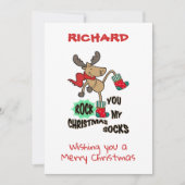 ロックマイクリスマスソックスカスタムのクリスマスカード サンキューカード (正面)