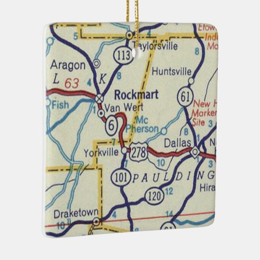ロックマートジョージアヴィンテージの地図 セラミックオーナメント (右)