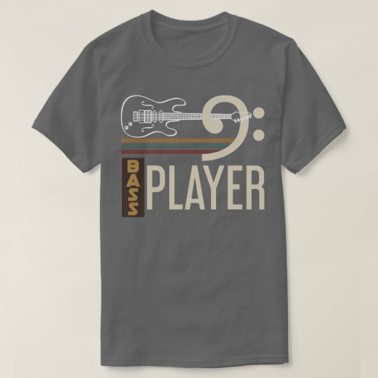 ロックミュージカル楽器バスギター Tシャツ (デザイン正面)