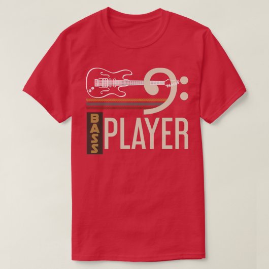 ロックミュージカル楽器バスギター Tシャツ (デザイン正面)