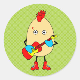 ロックミュージシャンエグヘッド ラウンドシール