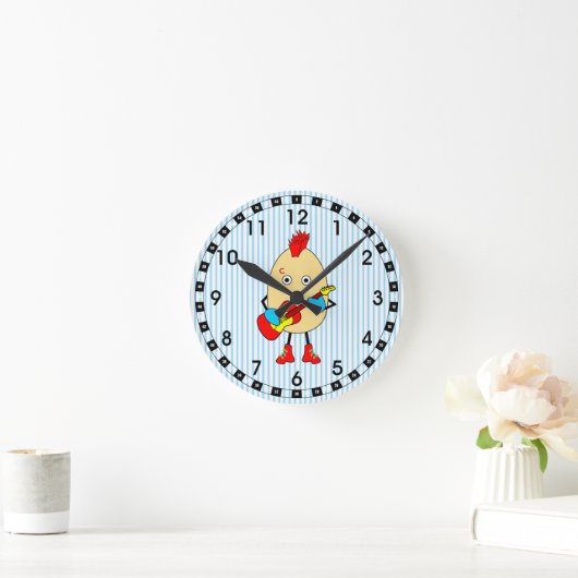 ロックミュージシャンエグヘッド ラウンド壁時計 (ホーム)