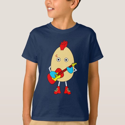ロックミュージシャンエグヘッド Tシャツ (正面)