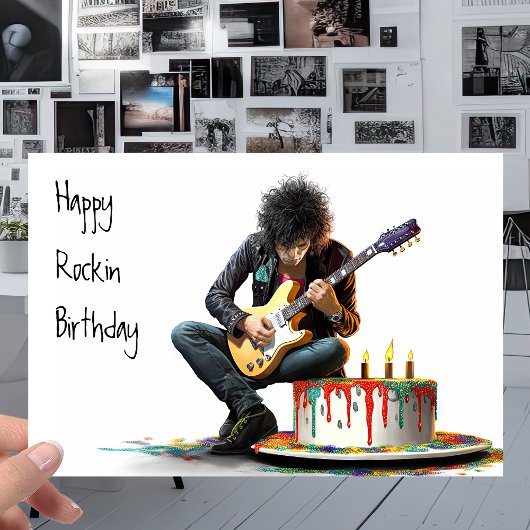 ロックミュージックギタリストクール- Happy Rockin誕生日 カード