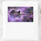 ロックミュージックギターステッカー 長方形シール (バッグ)