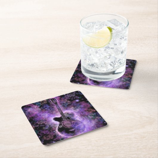 ロックミュージックギター紙コースター スクエアペーパーコースター (インサイチュ)