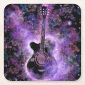 ロックミュージックギター紙コースター スクエアペーパーコースター (正面)