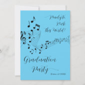 ロックミュージックブラック&ブルーフォト卒業パーティー 招待状 (正面)