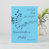 ロックミュージックブラック&ブルーフォト卒業パーティー 招待状 (スタンド正面)