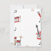 ロックミュージック誕生日招待状ギターとドラム 招待状 (裏面)