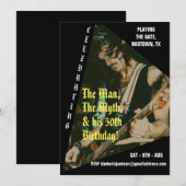 ロックミュージック カスタムフォト 50歳誕生日パーティー 招待状 (正面/裏面)