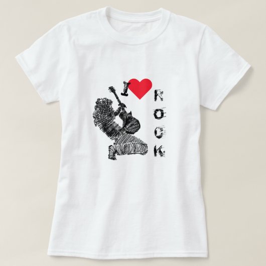 ロックミュージックTシャツ ギター奏者 Tシャツ (デザイン正面)