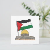 ロックモスクのドーム上のパレスチナ国旗 招待状 (スタンド正面)