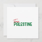 ロックモスクのドーム上のパレスチナ国旗 招待状 (裏面)