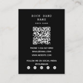 ロックモダンバンドミュージシャン白黒写真 名刺 (裏面)